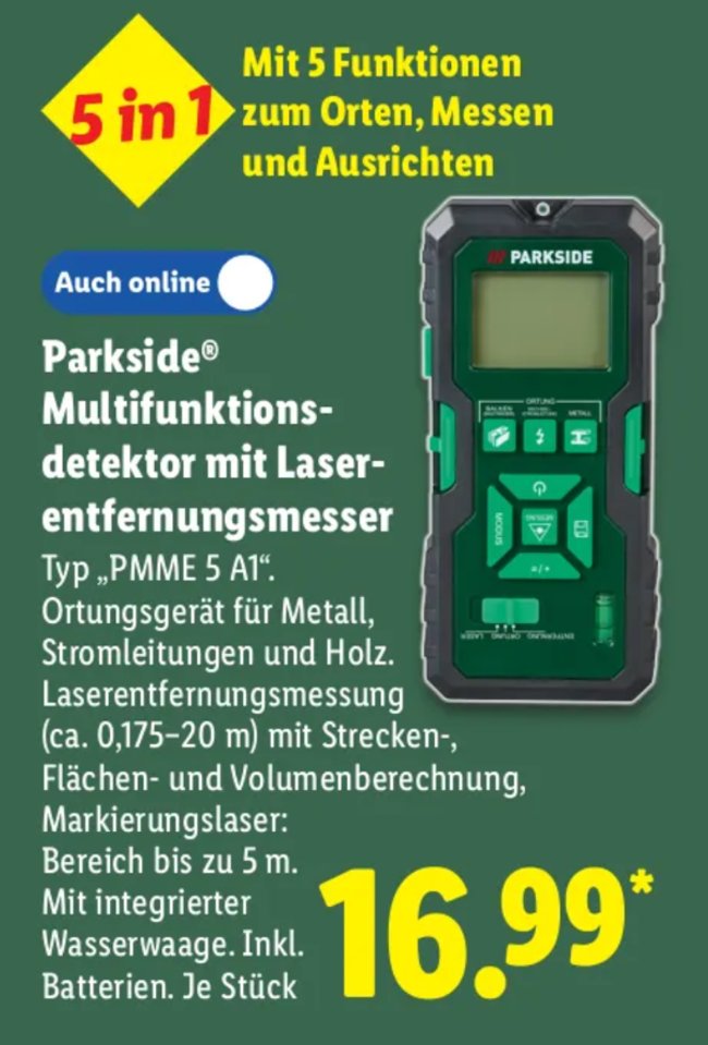 Lidl-Prospekt 5-in-1-Multi-Messdetektor Parkside Screenshot: GIGA Lidl-Prospekt 5-in-1-Multi-Messdetektor Parkside Screenshot: GIGA