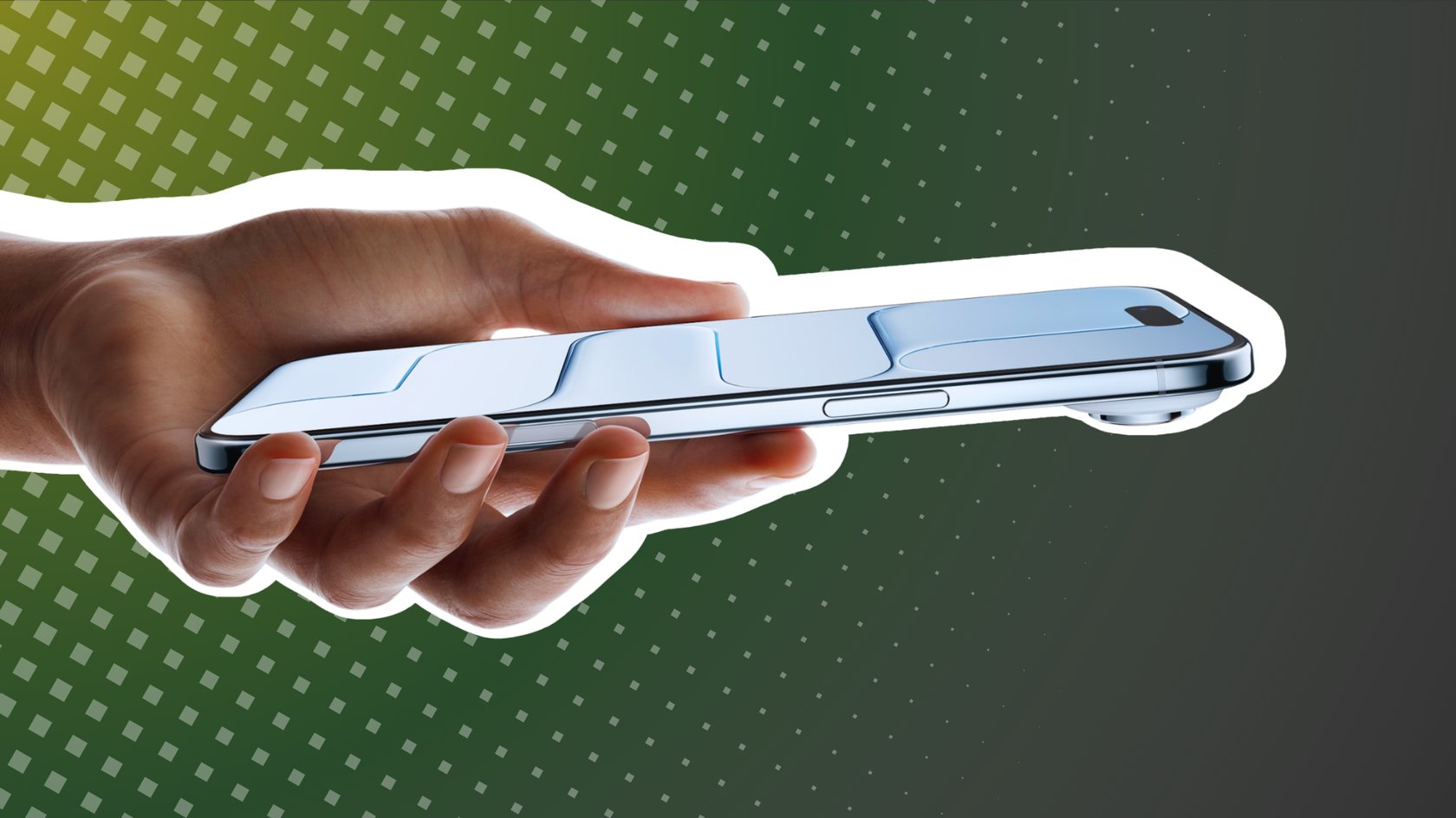 Eine Hand mit dem Apple iPhone Air (2025) Eine Hand mit dem Apple iPhone Air (2025)