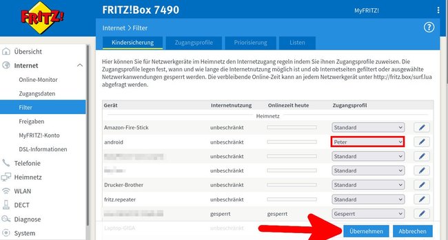 Die Zuweisung der Profile zu den Geräten ist mit zwei Klicks erledigt. Die Zuweisung der Profile zu den Geräten ist mit zwei Klicks erledigt.