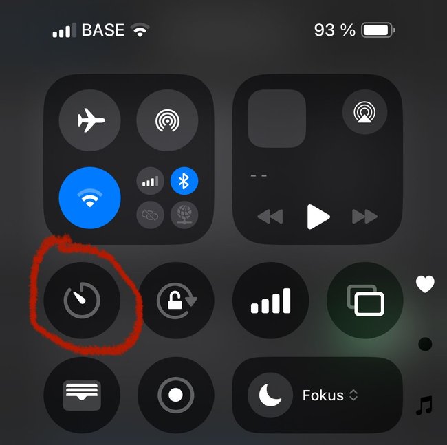 Der Timer im iPhone-Kontrollzentrum. Der Timer im iPhone-Kontrollzentrum.
