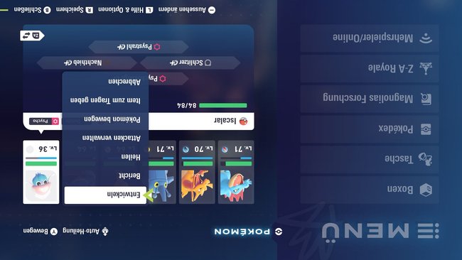 Ein spiegelverkehrtes Bild des Menüs. Ein spiegelverkehrtes Bild des Menüs.