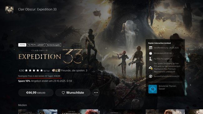 Im PS Store gibt es jetzt eine neue Information bei rabattierten Spielen – wir haben den etwaigen Text rot unterstrichen. Im PS Store gibt es jetzt eine neue Information bei rabattierten Spielen – wir haben den etwaigen Text rot unterstrichen.