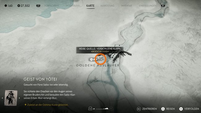 Fundort der heißen Quelle Verborgene Klippe Fundort der heißen Quelle Verborgene Klippe