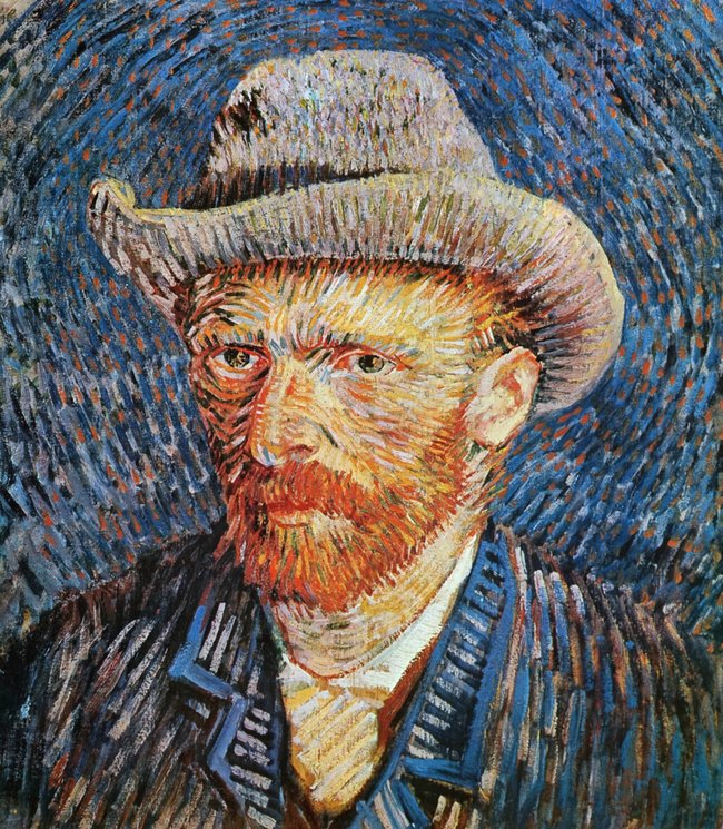 Das Gemälde von Van Gogh mit Filzhut Das Gemälde von Van Gogh mit Filzhut