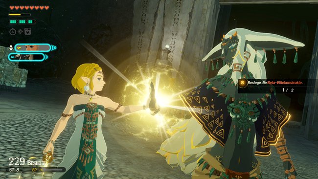 Link-Angriff zwischen Zelda und Rauru in Hyrule Warriors: Chronik der Versiegelung. Link-Angriff zwischen Zelda und Rauru in Hyrule Warriors: Chronik der Versiegelung.