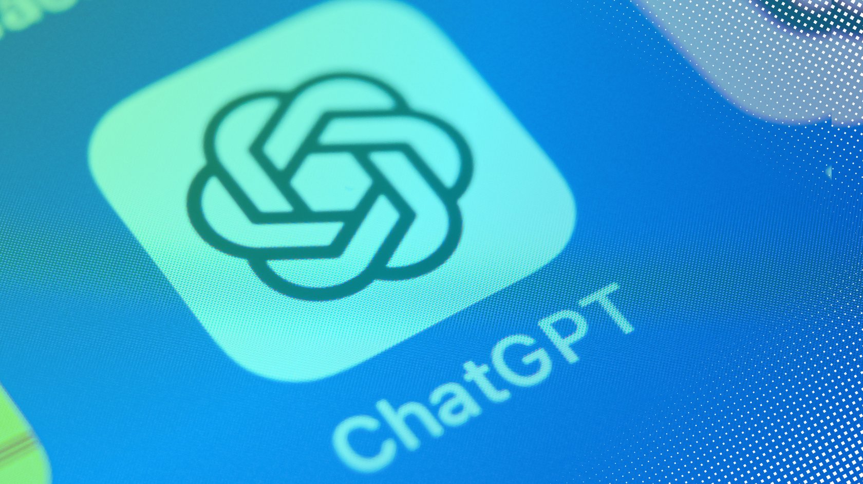 Das Logo der ChatGPT-App auf einem Smartphone. Das Logo der ChatGPT-App auf einem Smartphone.
