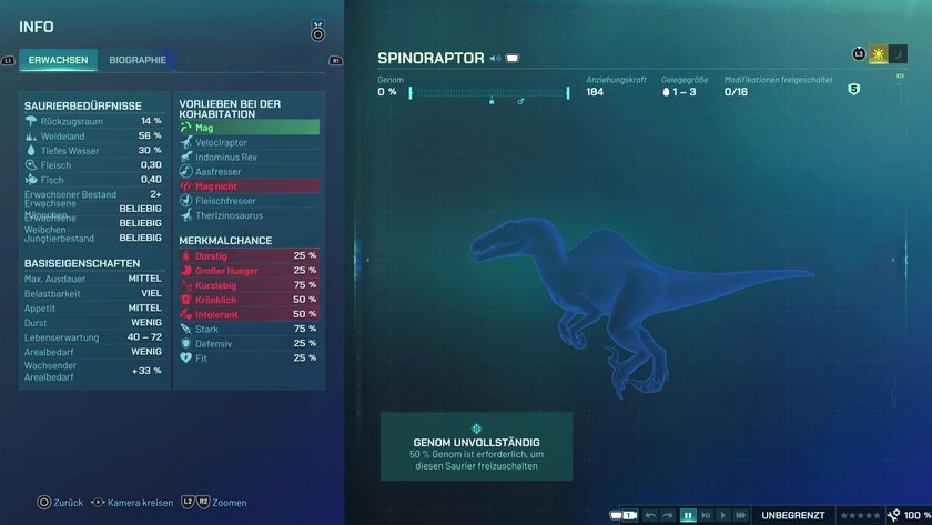 Infos zum Spinoraptor Fischfresser-Dino in Jurassic World Evolution 3 Infos zum Spinoraptor Fischfresser-Dino in Jurassic World Evolution 3