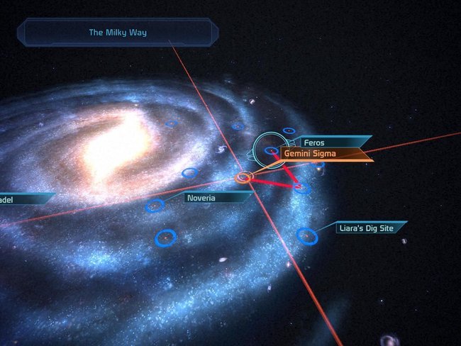Über die Galaxiekarte steuert ihr eigenständig neue Planeten an. Über die Galaxiekarte steuert ihr eigenständig neue Planeten an.