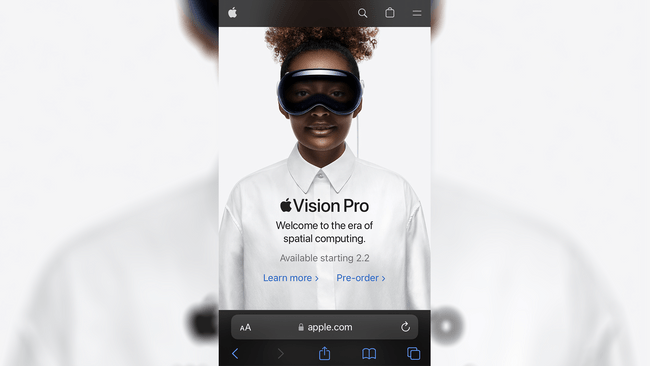 Webseite von Apple in Safari