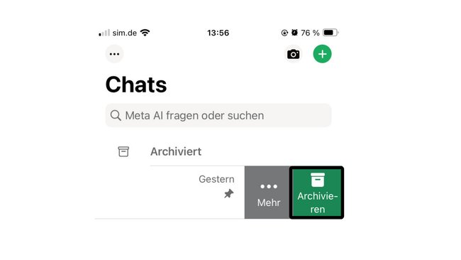 Chat archivieren auf dem iPhone. Chat archivieren auf dem iPhone.