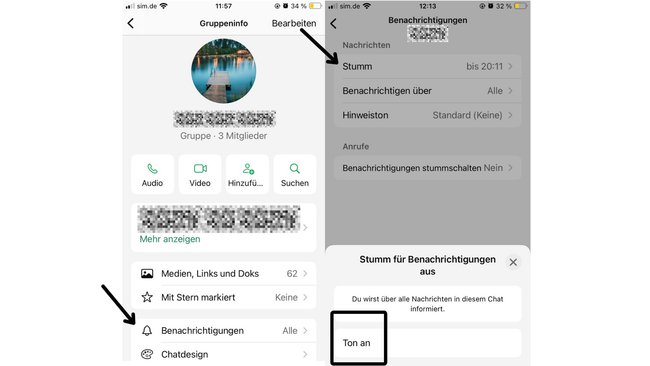 WhatsApp Screenshots vom Menü. WhatsApp Screenshots vom Menü.