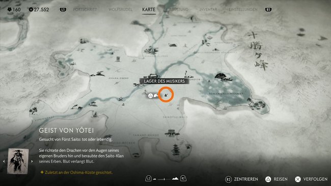 Standort vom Lager des Musikers. Standort vom Lager des Musikers.