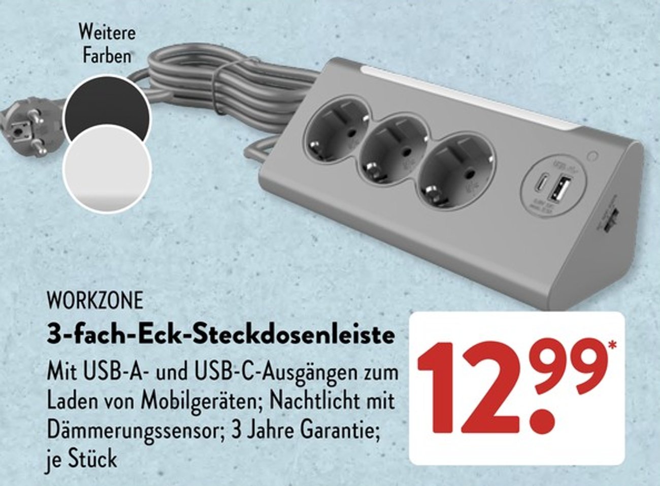 Eck-Steckdose bei Aldi Süd. Eck-Steckdose bei Aldi Süd.