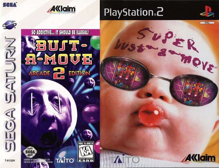 Links: Ein Mann mit Zahnstöchern an den Augen, um diese offen zu halten, in bunten, schwebenden Blasen. Rechts: Ein Baby mit Sonnenbrille, auf deren Gläsern bunte Blasen zu sehen sind. Links: Ein Mann mit Zahnstöchern an den Augen, um diese offen zu halten, in bunten, schwebenden Blasen. Rechts: Ein Baby mit Sonnenbrille, auf deren Gläsern bunte Blasen zu sehen sind.