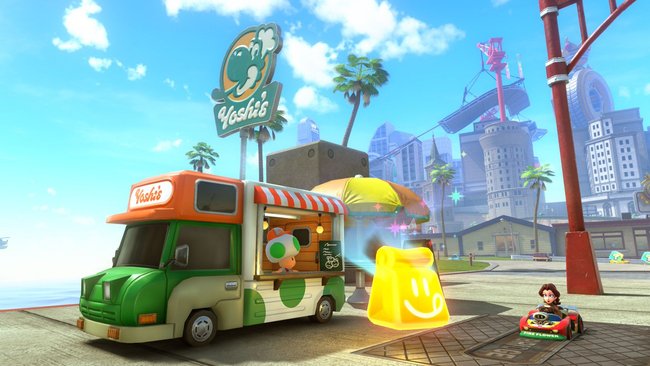 Foodtruck mit Turbo-Snack in Mario Kart World Foodtruck mit Turbo-Snack in Mario Kart World