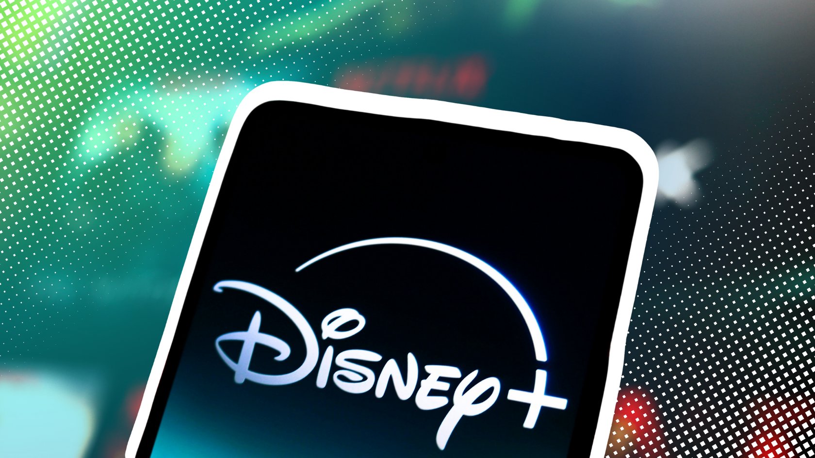 Das Logo von Disney+ auf einem Smartphone. Das Logo von Disney+ auf einem Smartphone.