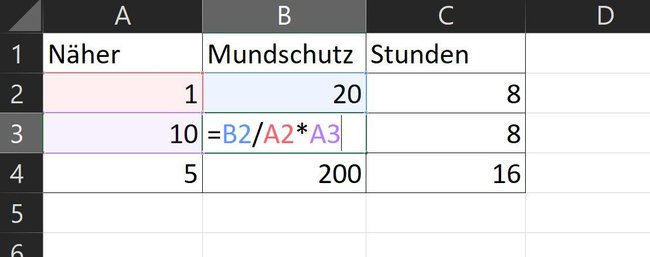 Exceltabelle und Formel für den proportionalen Dreisatz in Excel. Exceltabelle und Formel für den proportionalen Dreisatz in Excel.