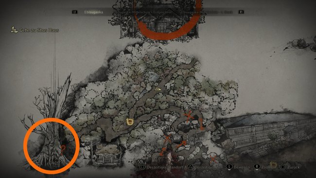 Hier findet ihr das Heilige Schwert, nachdem ihr alle Jizo-Statuen gefunden habt. Hier findet ihr das Heilige Schwert, nachdem ihr alle Jizo-Statuen gefunden habt.