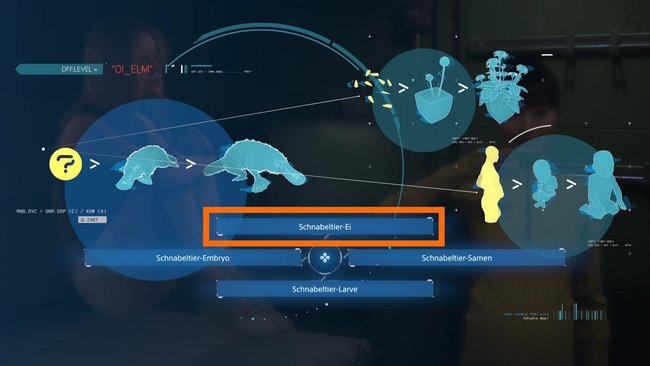 Antworten auf Rainys erstes Rätsel in Death Stranding 2 On the Beach wobei die richtige Antwort orange markiert ist Antworten auf Rainys erstes Rätsel in Death Stranding 2 On the Beach wobei die richtige Antwort orange markiert ist