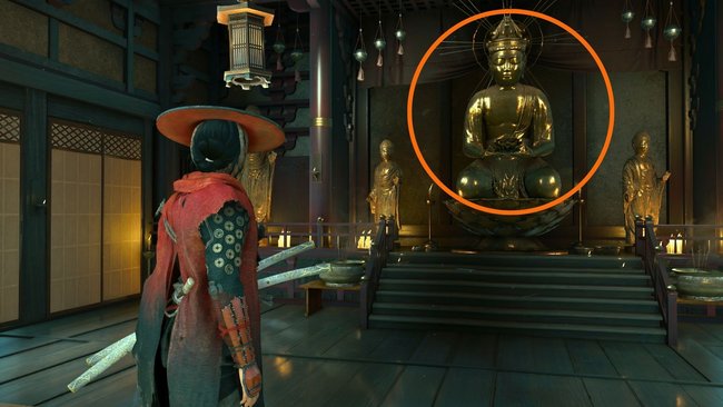 Verbeugt euch vor der goldenen Statue für einen weiteren besonderen Ort. Verbeugt euch vor der goldenen Statue für einen weiteren besonderen Ort.