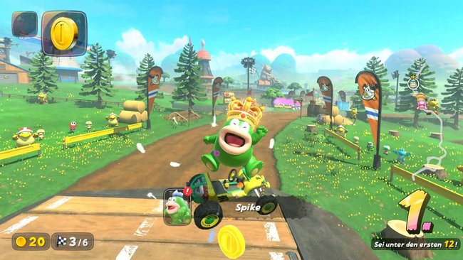 Spike in Mario Kart World. Spike in Mario Kart World.