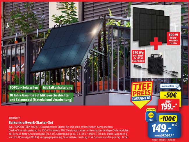 Lidl Balkonkraftwerk 370 Watt Lidl Balkonkraftwerk 370 Watt