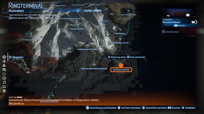 Fundort der Einrichtung South Fort Knot F6 auf der Karte von Death Stranding 2 Fundort der Einrichtung South Fort Knot F6 auf der Karte von Death Stranding 2