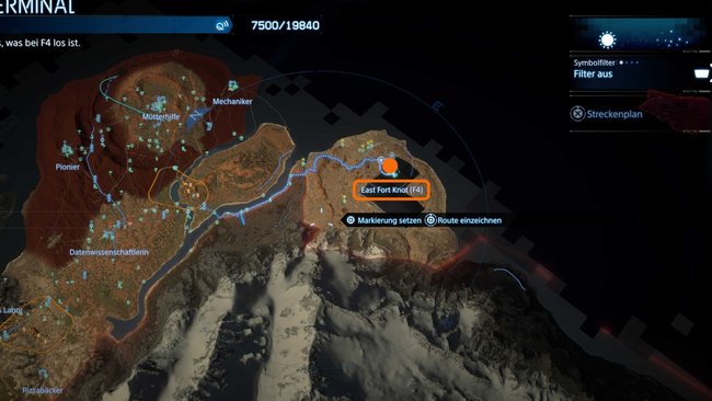 Fundort der Einrichtung East Fort Knot F4 auf der Karte von Death Stranding 2 Fundort der Einrichtung East Fort Knot F4 auf der Karte von Death Stranding 2