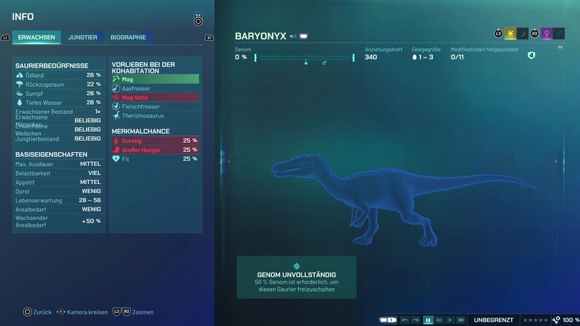 Infos zum Baryonyx Fischfresser-Dino in Jurassic World Evolution 3 Infos zum Baryonyx Fischfresser-Dino in Jurassic World Evolution 3