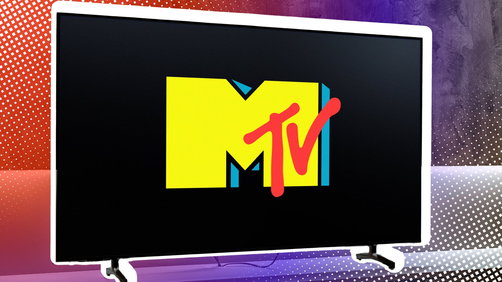 Das MTV-Logo auf einem Fernseher. Das MTV-Logo auf einem Fernseher.