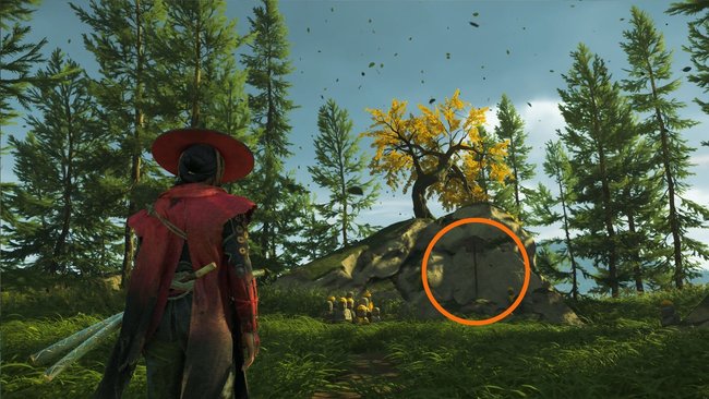 Das Schild steht vor dem goldenen Baum. Das Schild steht vor dem goldenen Baum.