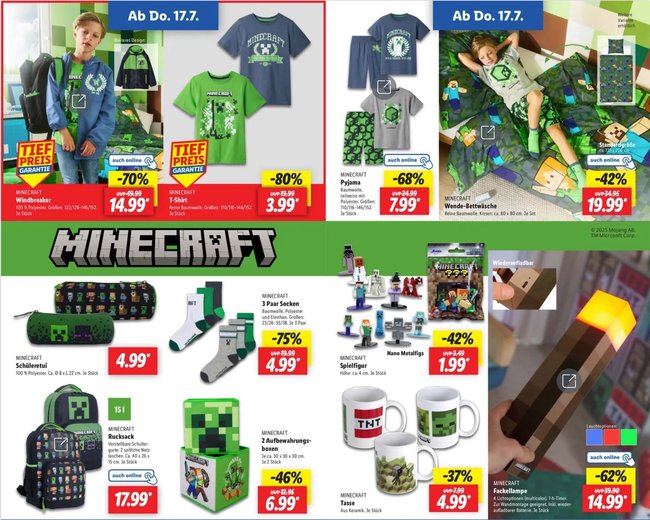 Der Lidl-Prospekt mit verschiedenen Minecraft-Angeboten. Der Lidl-Prospekt mit verschiedenen Minecraft-Angeboten.