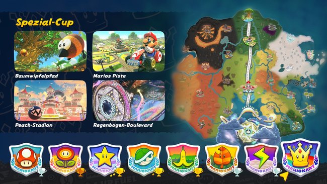 Spezial-Cup in Mario Kart World. Spezial-Cup in Mario Kart World.