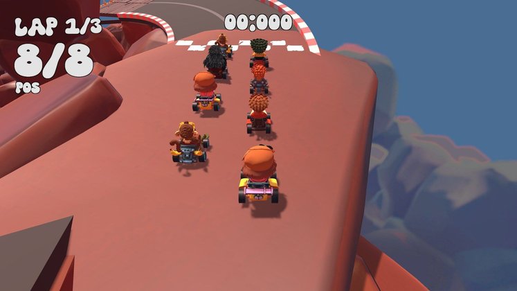 Screenshot aus Marcus Kart World mit Rennfahrern in der Wüste. Screenshot aus Marcus Kart World mit Rennfahrern in der Wüste.
