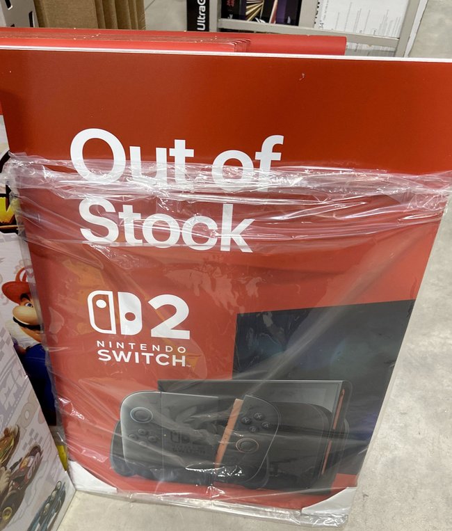 Nintendo Switch 2 Out-of-Stock-Schild Nintendo Switch 2 Out-of-Stock-Schild