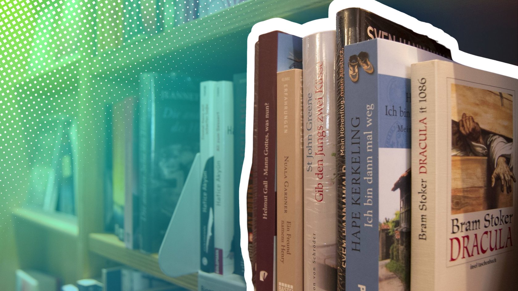 Bücher in einem Bücherregal Bücher in einem Bücherregal