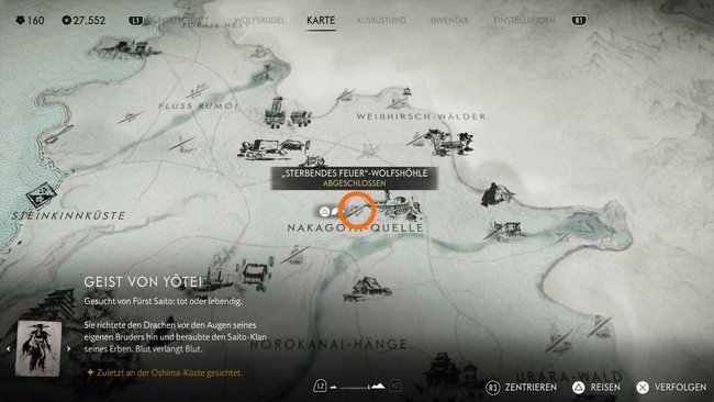 Fundort der "Sterbendes Feuer"-Wolfshöhle. Fundort der "Sterbendes Feuer"-Wolfshöhle.