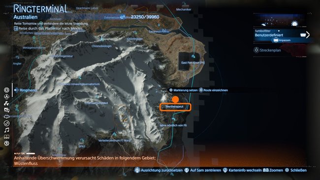 Fundort des Preppers Teertherapeut auf der Karte von Death Stranding 2 Fundort des Preppers Teertherapeut auf der Karte von Death Stranding 2