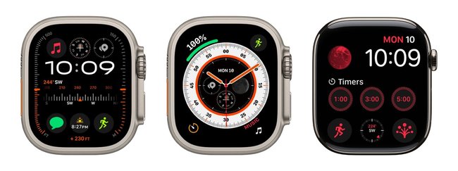 Watch faces Modular Ultra, Signpost and Modular.