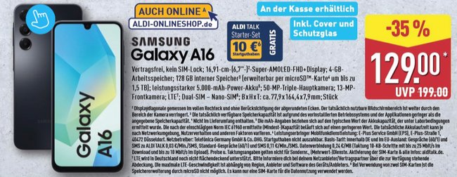 Samsung Galaxy A16 Aldi Nord Prospekt Samsung Galaxy A16 Aldi Nord Prospekt
