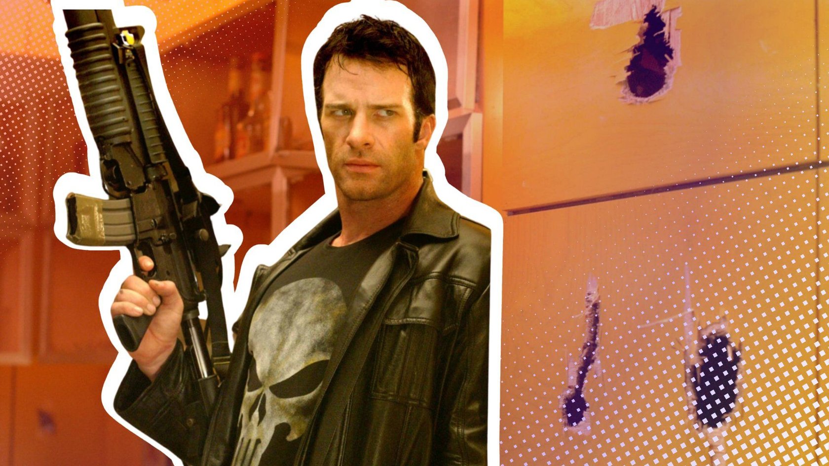 Thomas Jane spielt Frank Castle. Thomas Jane spielt Frank Castle.