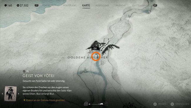 Begebt euch zum Wasserfall bei den goldenen Ausläufern. Begebt euch zum Wasserfall bei den goldenen Ausläufern.