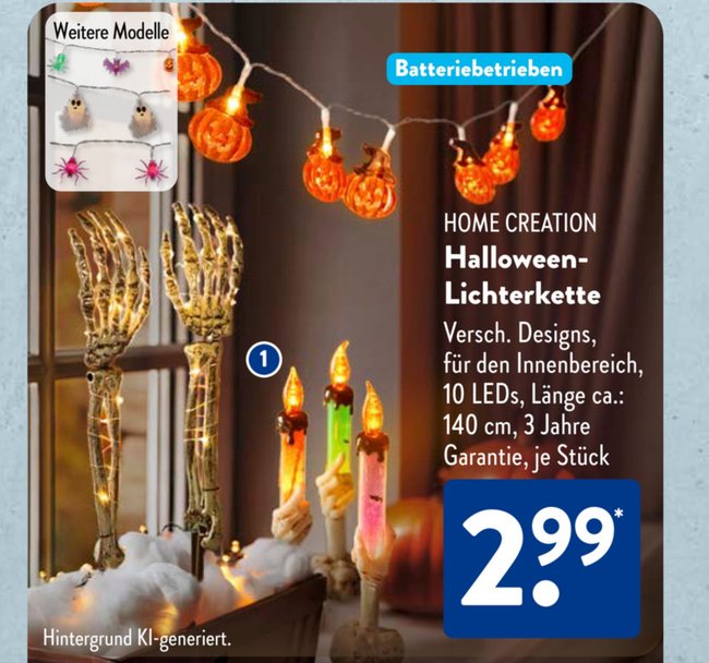 Die Halloween-Lichterkette bei Aldi. Die Halloween-Lichterkette bei Aldi.
