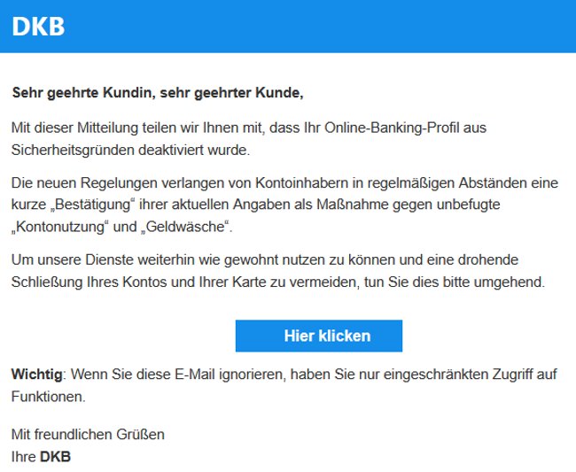 DKB Phishing Mail DKB Phishing Mail