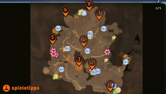 Fundorte aller Kompressionsspulen in Golden Ridge. Fundorte aller Kompressionsspulen in Golden Ridge.