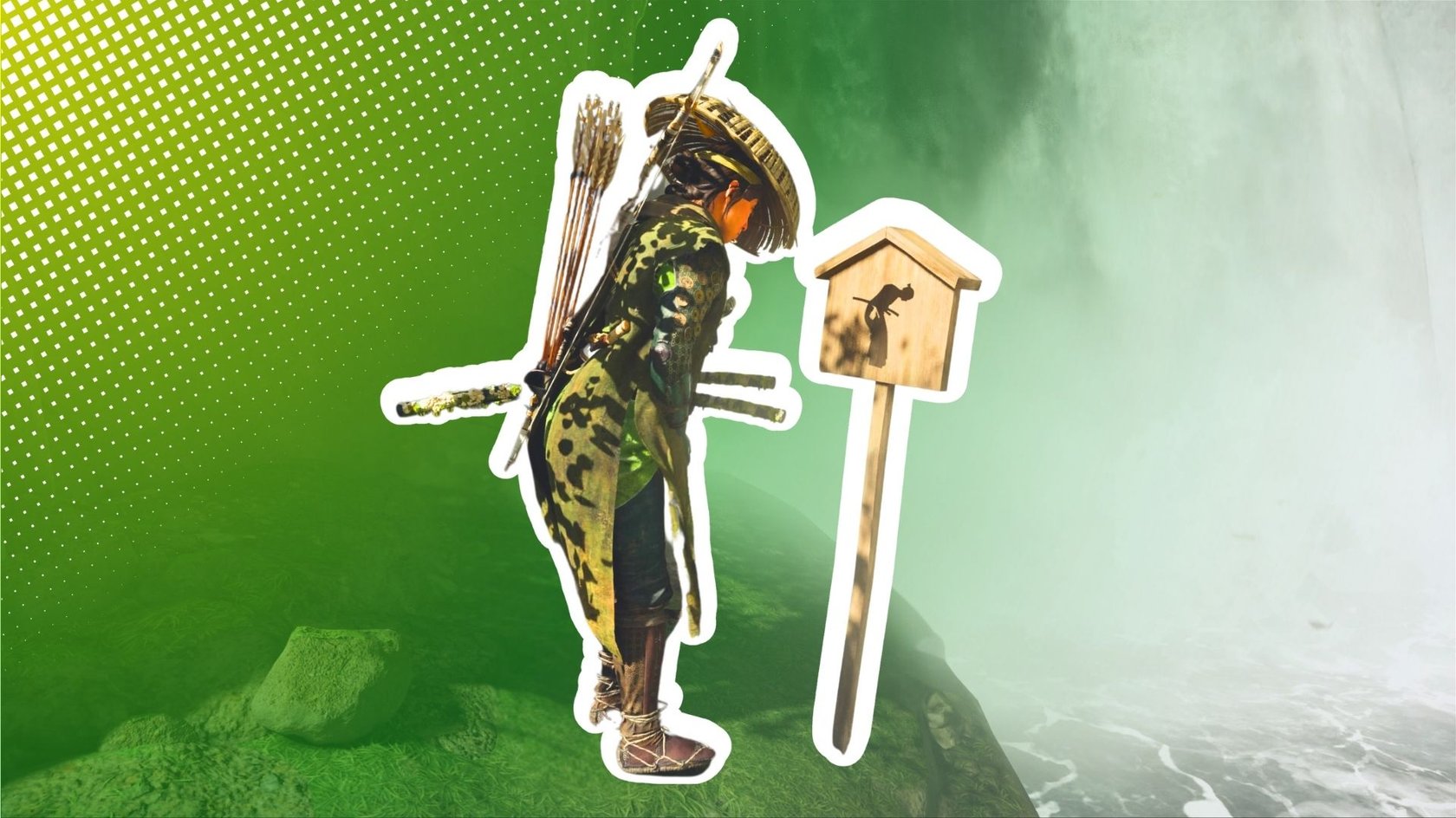 Bei solchen Schildern in der Spielwelt solltet ihr euch mit Atsu verbeugen. Bei solchen Schildern in der Spielwelt solltet ihr euch mit Atsu verbeugen.