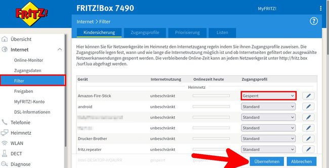 Der Amazon-Fire-Stick wurde für das Internet gesperrt. Der Amazon-Fire-Stick wurde für das Internet gesperrt.