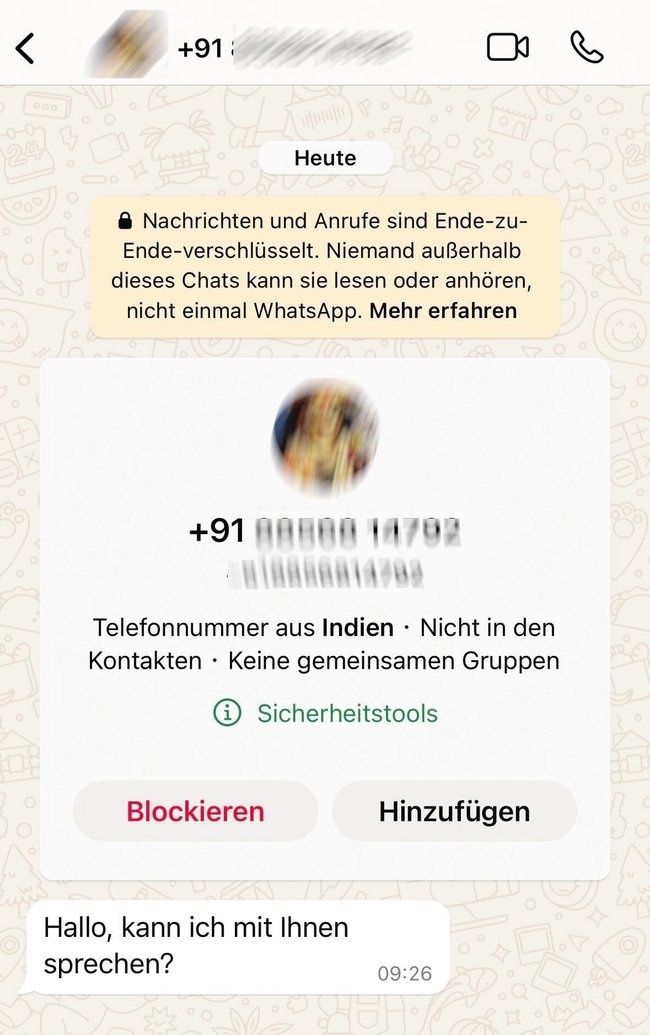 WhatsApp Nachricht Indien