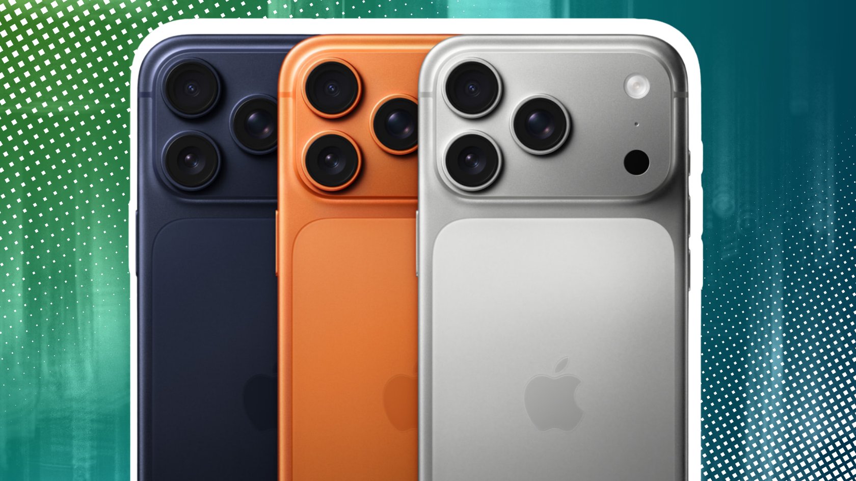 Das neue iPhone 17 Pro in allen drei verfügbaren Farben. Das neue iPhone 17 Pro in allen drei verfügbaren Farben.