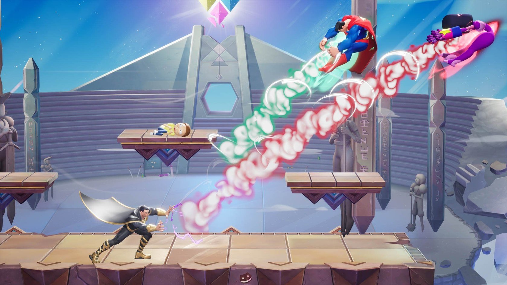 In MultiVersus kämpfen berühmte Warner Bros.-Charaktere gegeneinander. In MultiVersus kämpfen berühmte Warner Bros.-Charaktere gegeneinander.